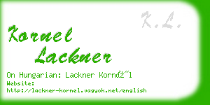 kornel lackner business card